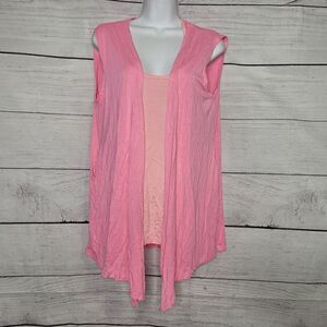 Women's 2 Piece Outfit Tank Top and Sleeveless Cardigan Large